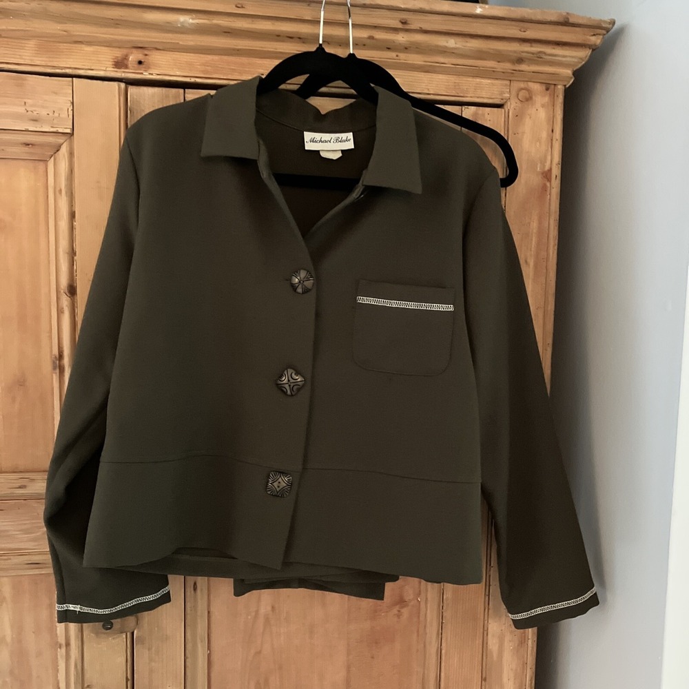Michael Blake Vintage Women's Pant Suit Green 14p